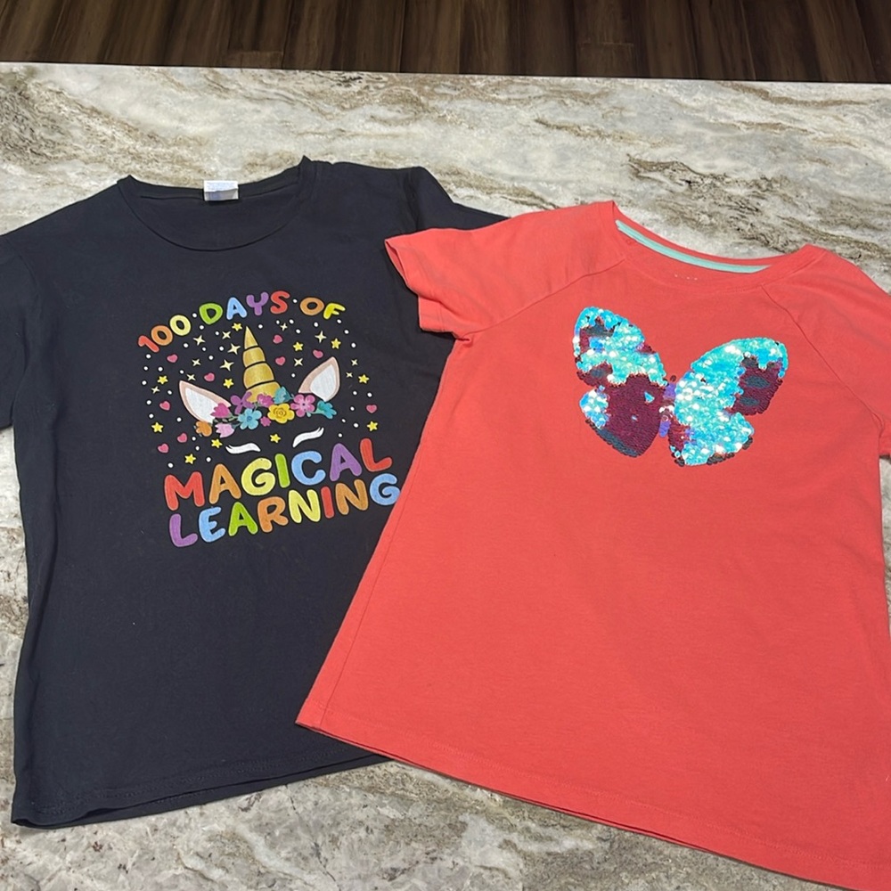 2 Girls L tee shirts.